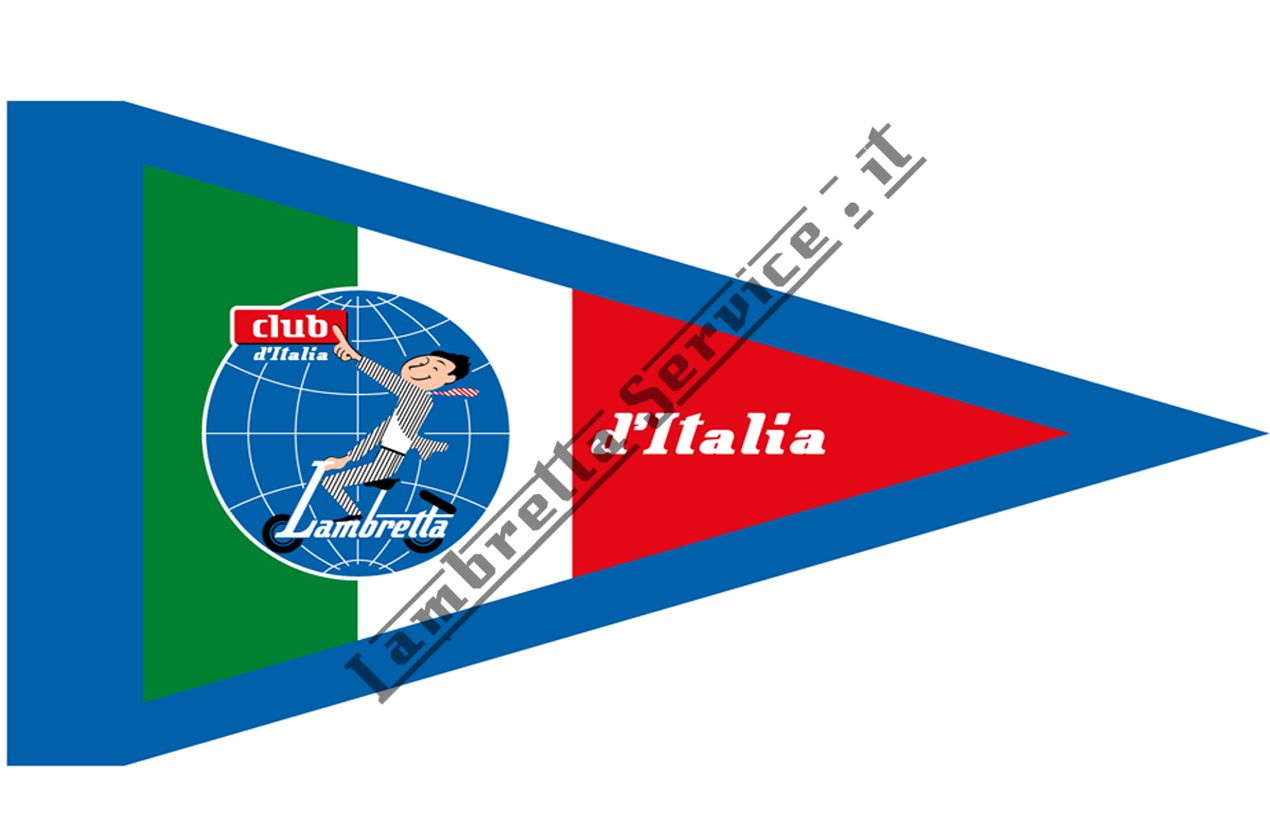 Foto del prodotto - Bandierina Lambretta club d'Italia TRICOLORE